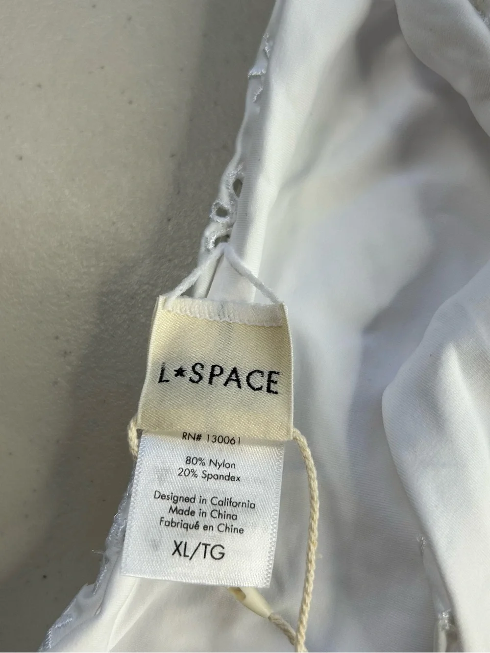 L*Space Bikini Bottom XL Lennox Bottom Classic White New